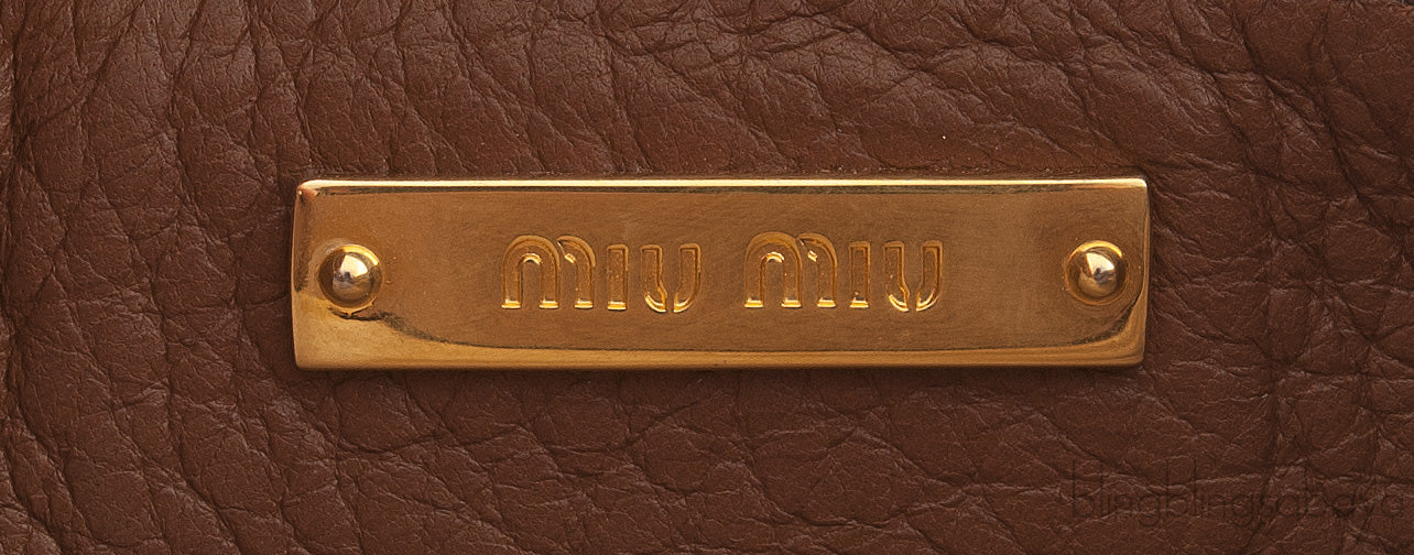 Miu Miu Patina Brown Cervo Leather Bag