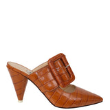 Attico Brown Croc Embossed Chloe Mule