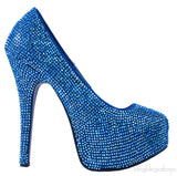 Blue Rhinestone Pump