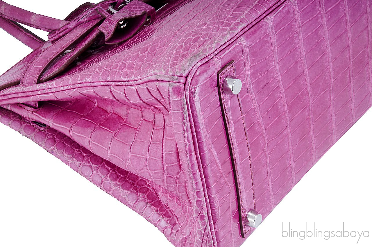 Birkin 30 Fuschia Pink Crocodile