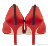 Sarah Jessica Parker Red Satin Crystal Embellished Heels