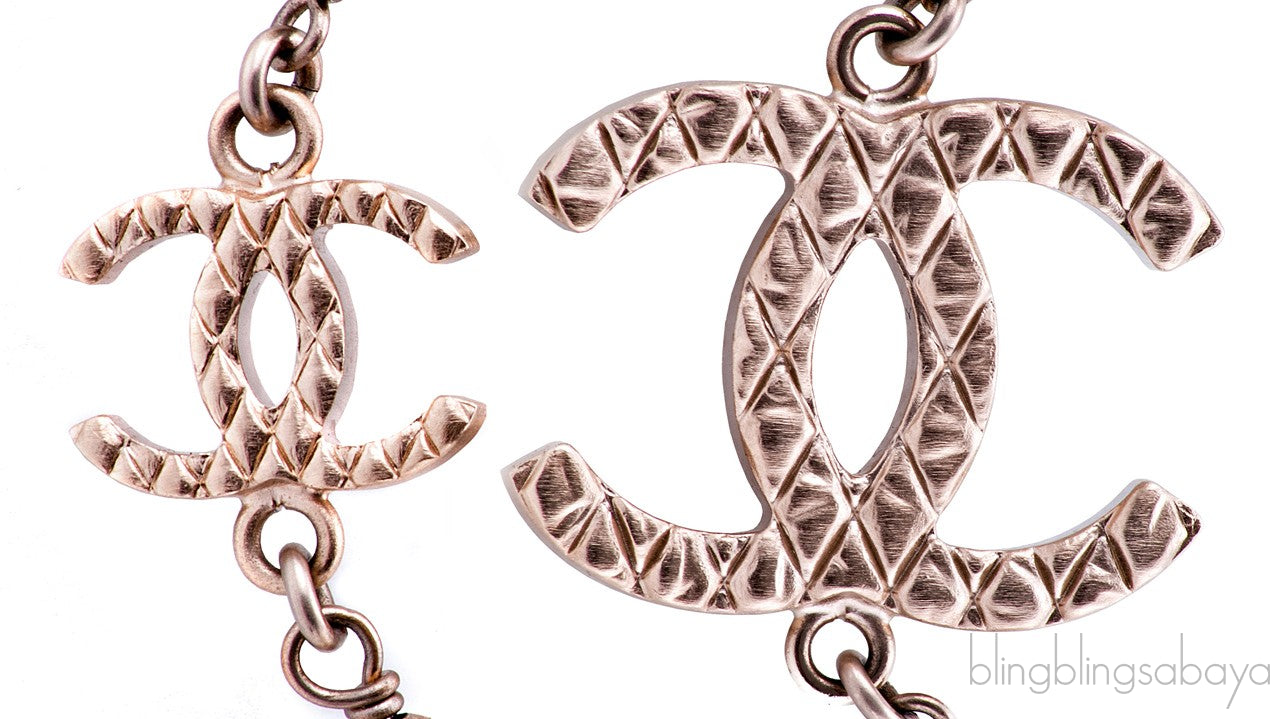 Gold CC Logo Pearl Necklace