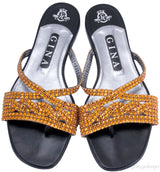Orange Loren Flat Sandals