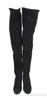 Black Suede High Leg Boots