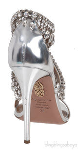 Silver Crystal Embellished Slingback Sandals