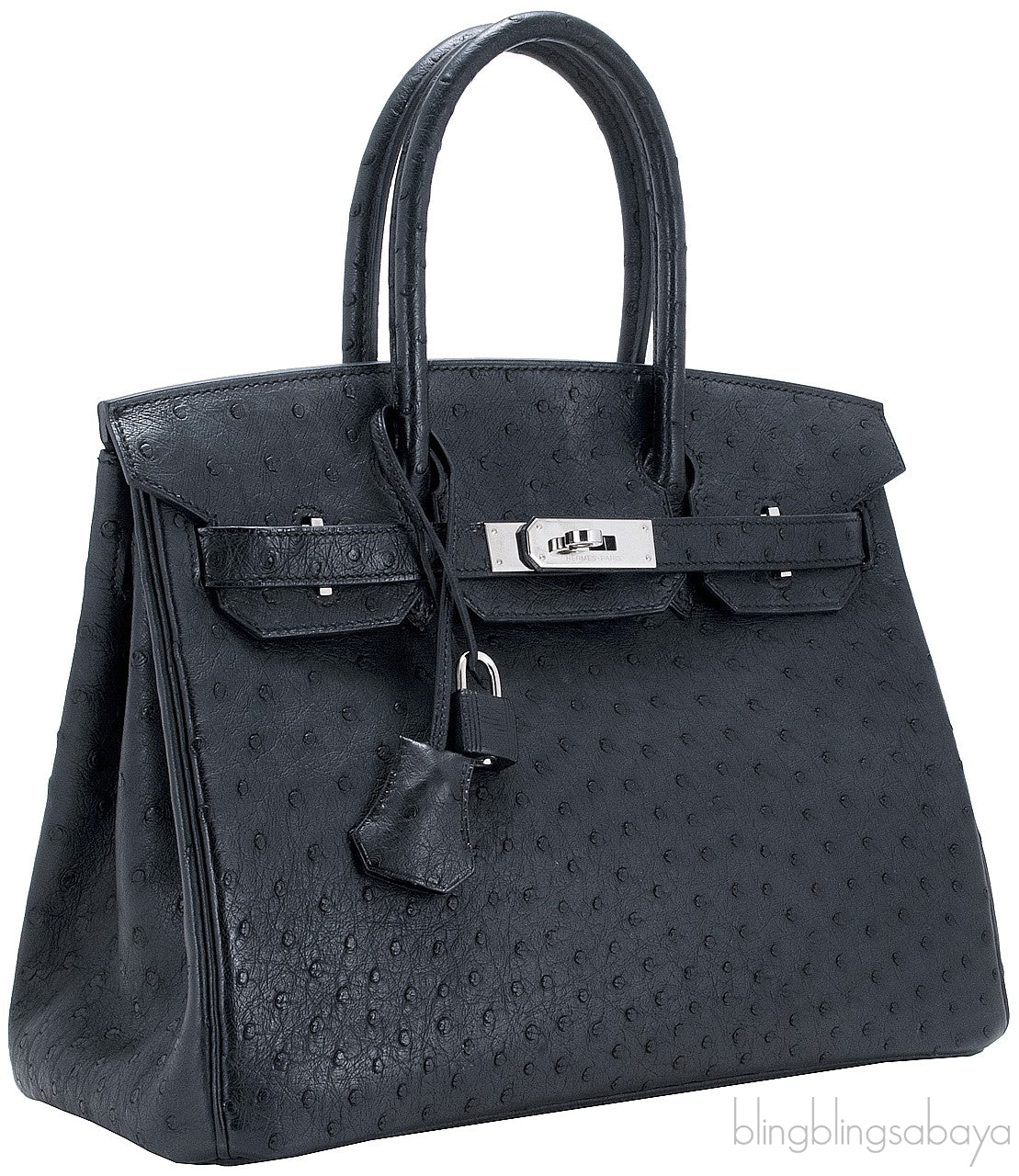 Birkin 30 Black Ostrich PHW