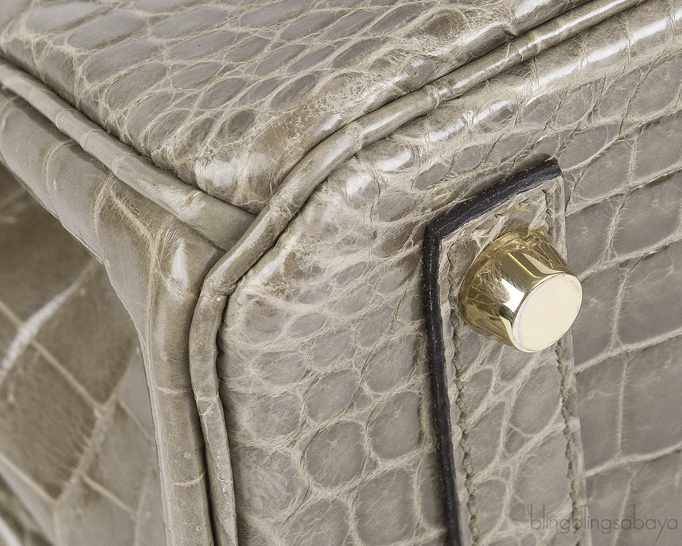 Hermes Birkin 25 Gris Tourterelle Crocodile GHW
