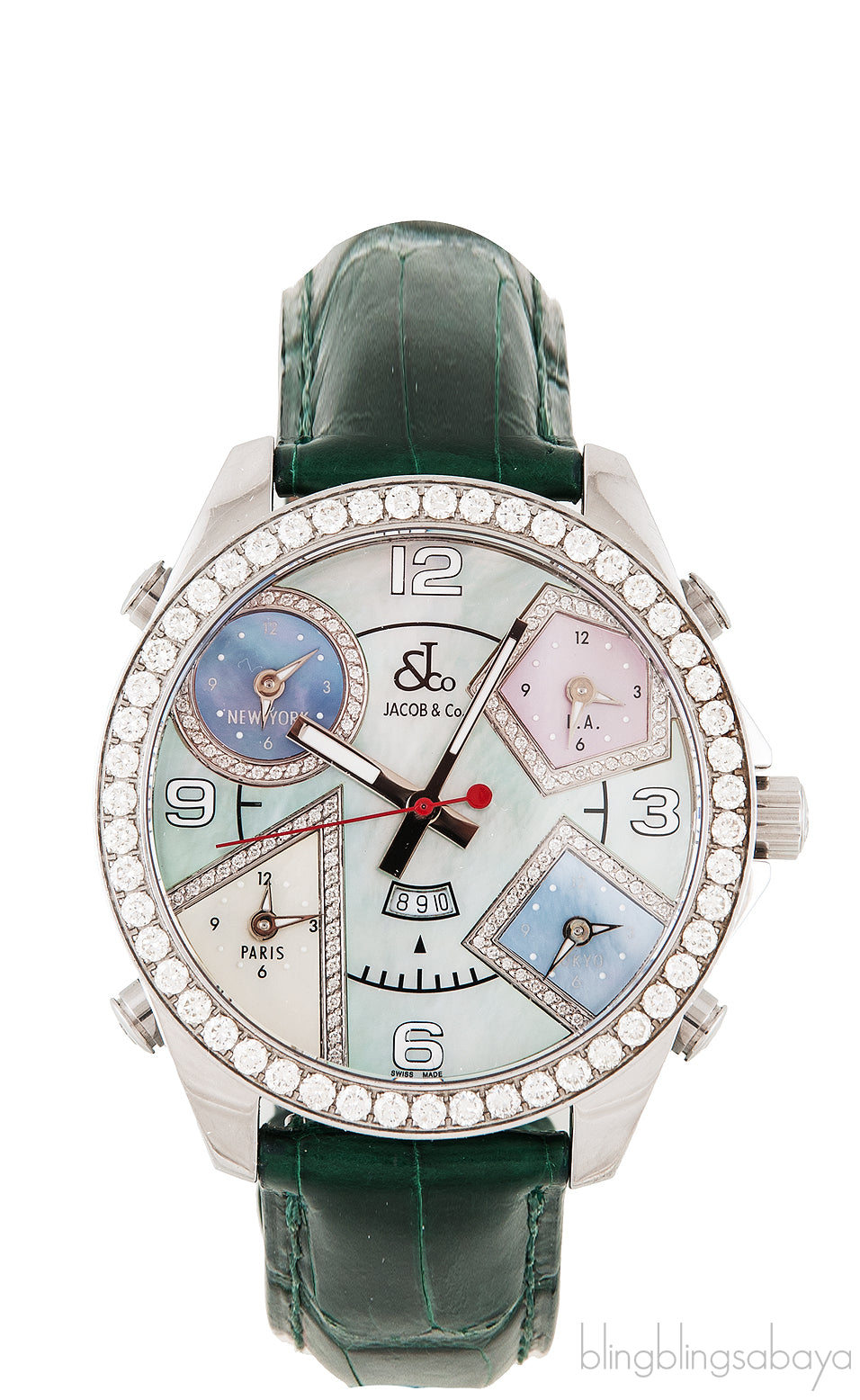 Five Time Zones MOP Diamond Watch