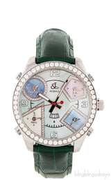 Five Time Zones MOP Diamond Watch