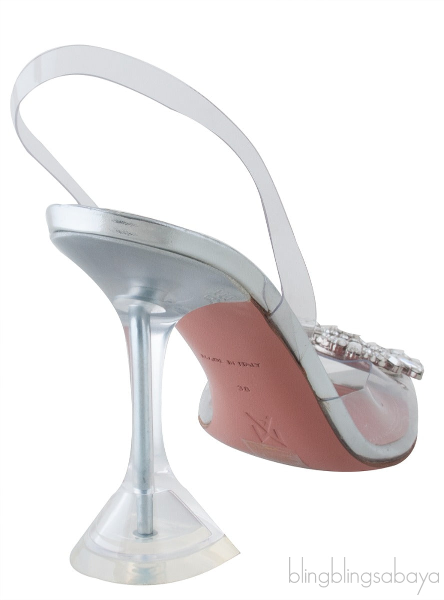 Clear Begum Crystal-embellished PVC Slingback