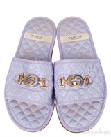 Lilac GG Quilted Slide Flat