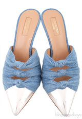 Denim Knotted Pointed Sandals