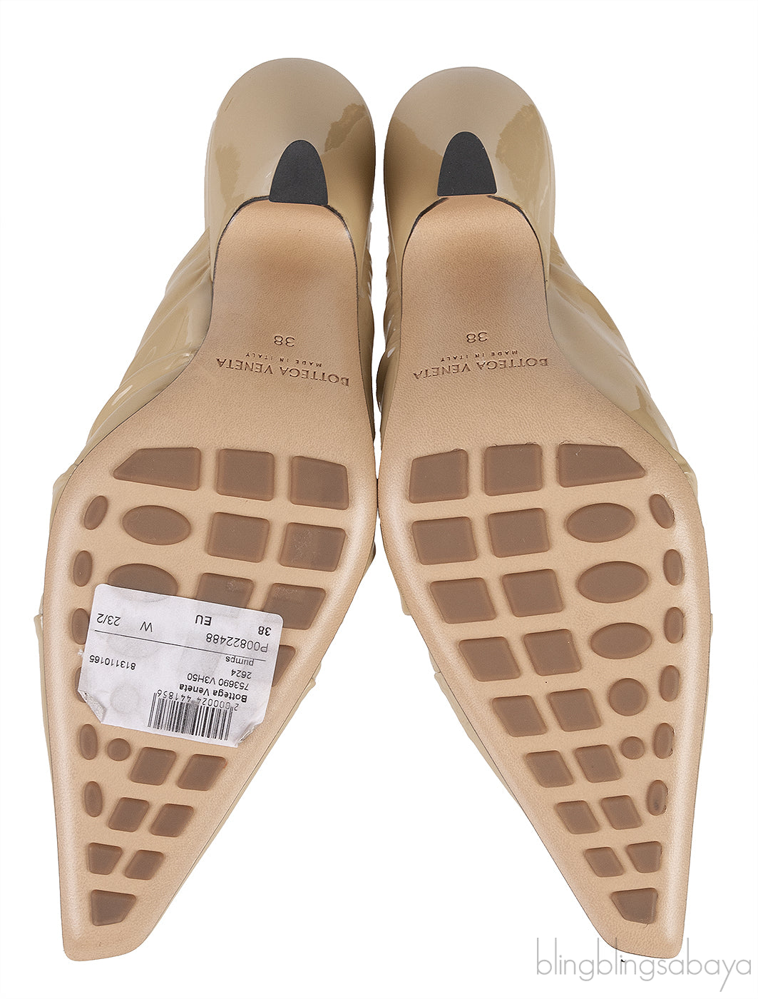 Beige Patent Leather Bunny Mules