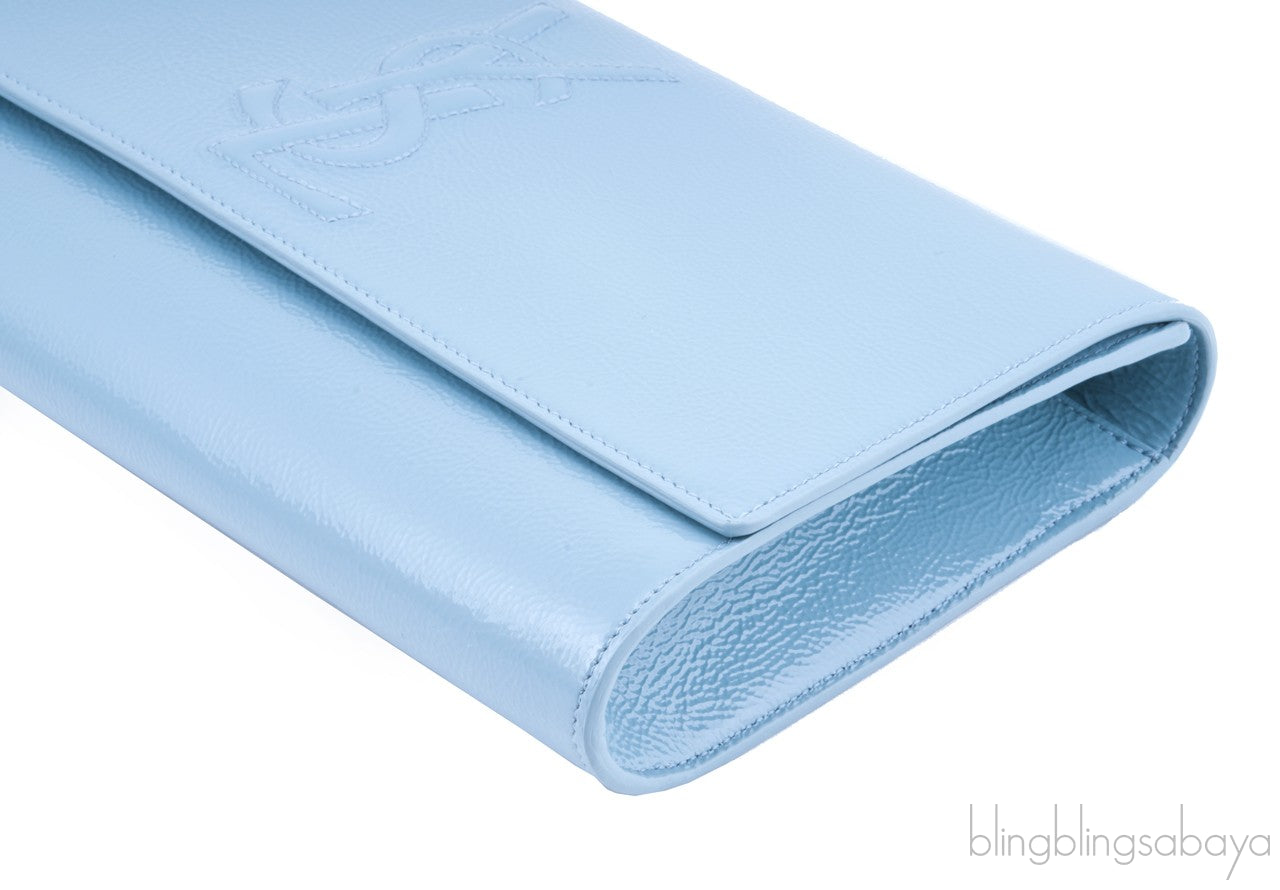 Sky Blue Patent Leather Clutch