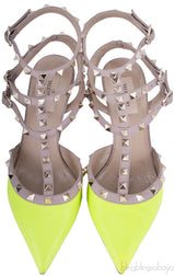 Lime Rockstuds Leather Pump