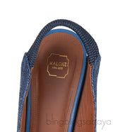 Malone Souliers Denim Pointed Toe Slingback Heels