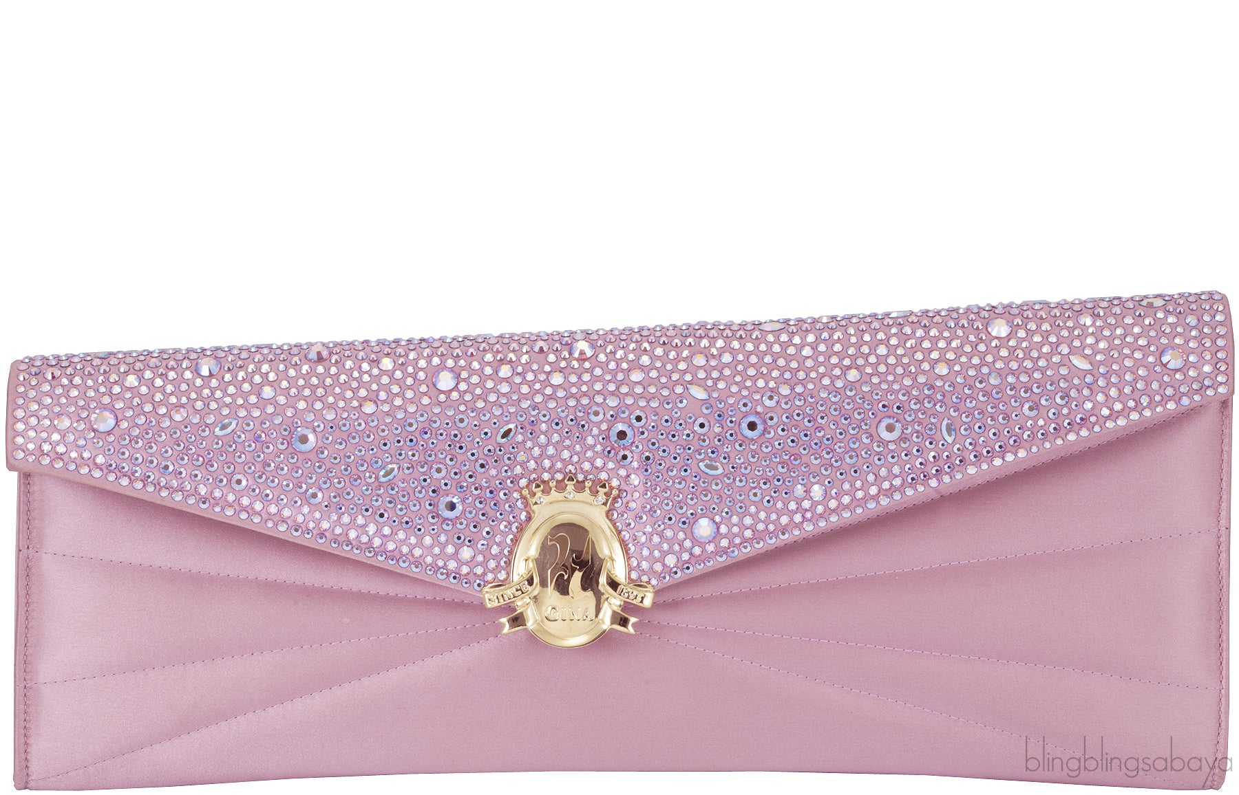 Leo Rose Purple Velvet Strass Clutch*