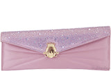 Leo Rose Purple Velvet Strass Clutch*