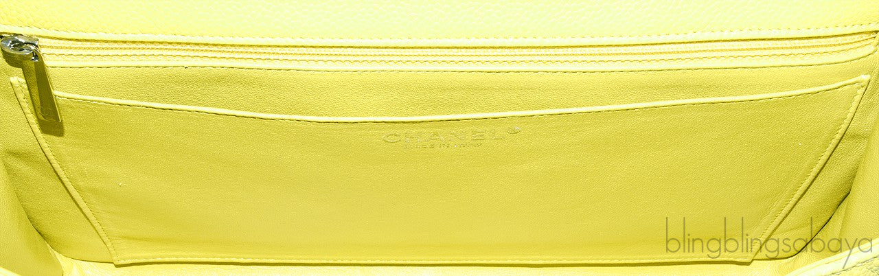 Caviar Jumbo Lime Single Flap Bag