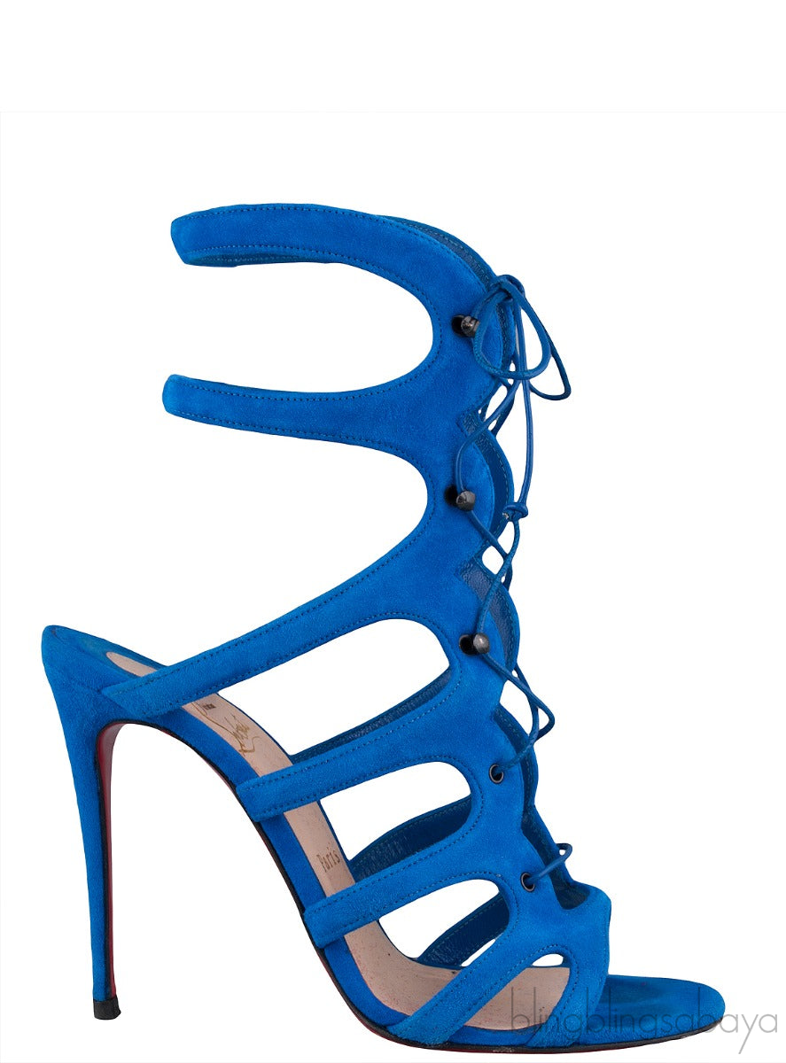 Blue Suede Gladiator Heels