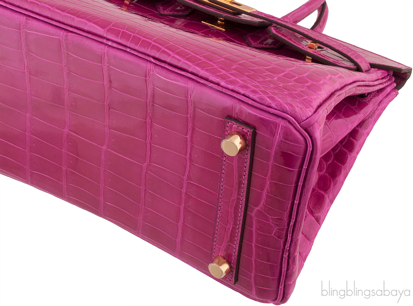 Birkin 25 Rose Sheherazade Crocodile