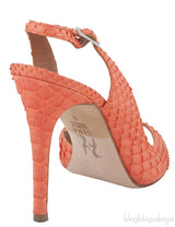Orange Python Slingback Heels
