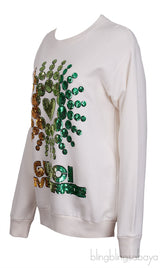 Love Parade Sequin Embroidered Sweatshirt
