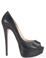 Black Matte Peep Toe Pump