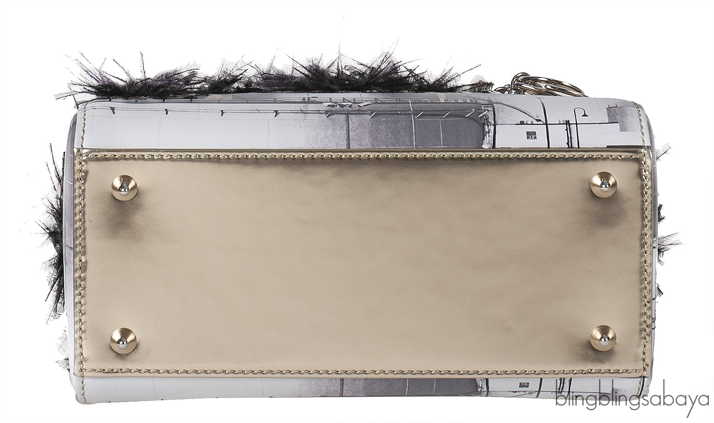 Christian Dior Lady Dior Art "Manal Aldowayan" Metallic Palm Art Bag