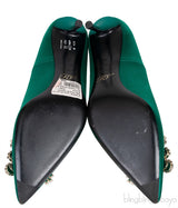 Roger Vivier Emerald Green Floral Crystal Heels