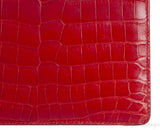 Salvatore Ferragamo Red Crocodile Gancio Shoulder Bag