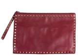Dark Red Rockstud Large Clutch