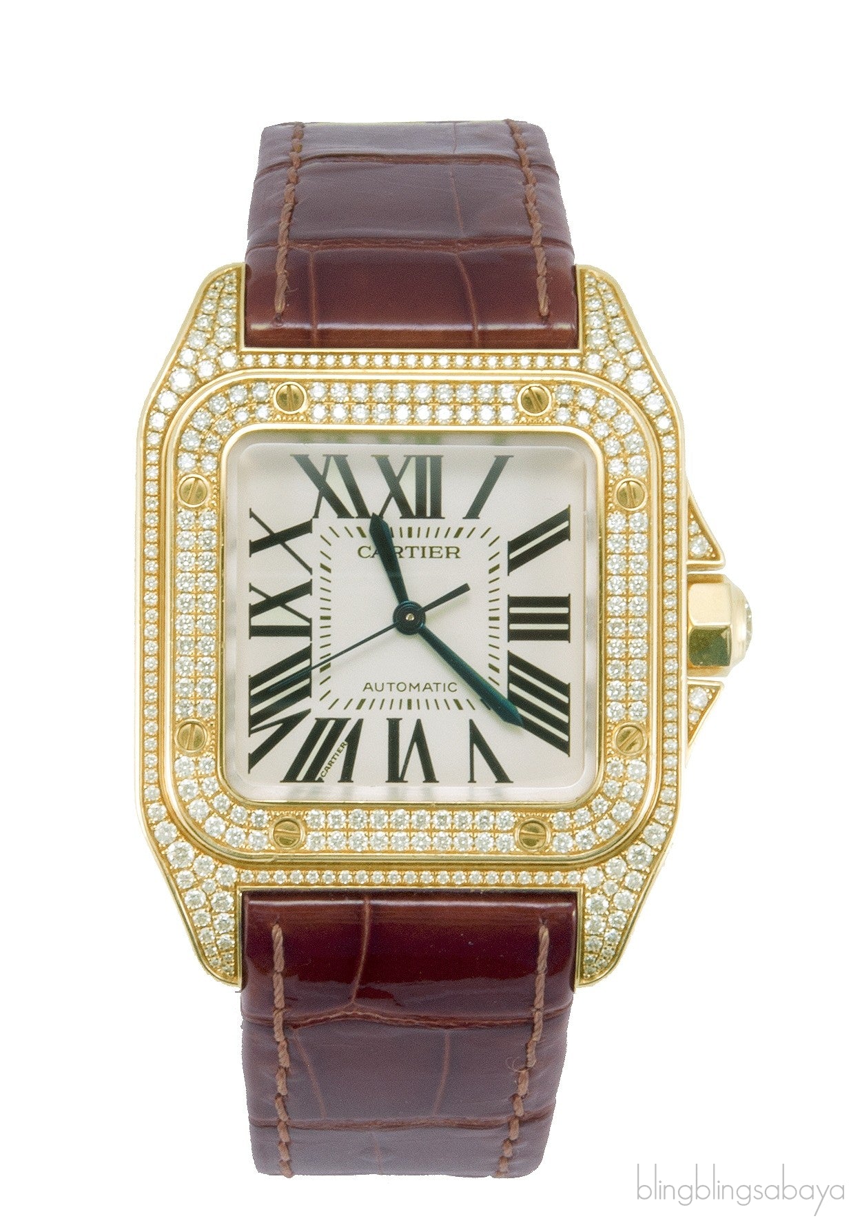 Santos 100 Gold Diamond Watch