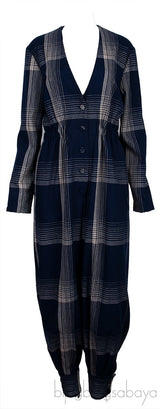 Blue Checkered Jumpsuit