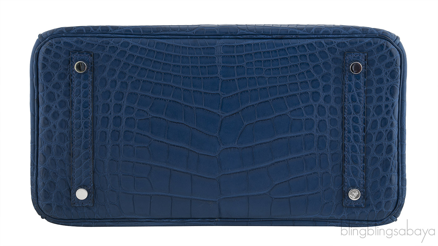 Birkin 30 Blue Sapphire Matte Crocodile