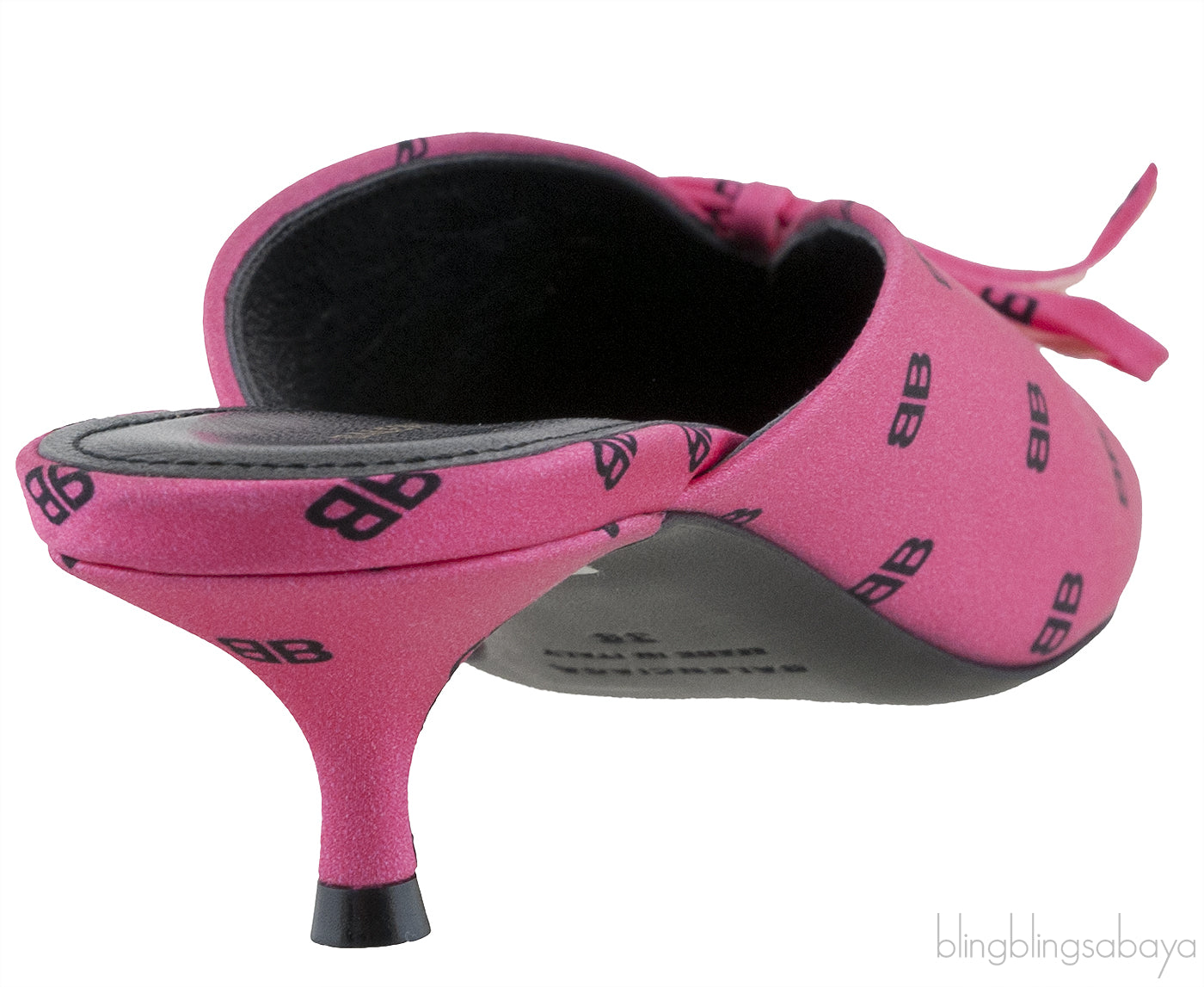 Silk BB Pink Knife Pointed Toe Mules