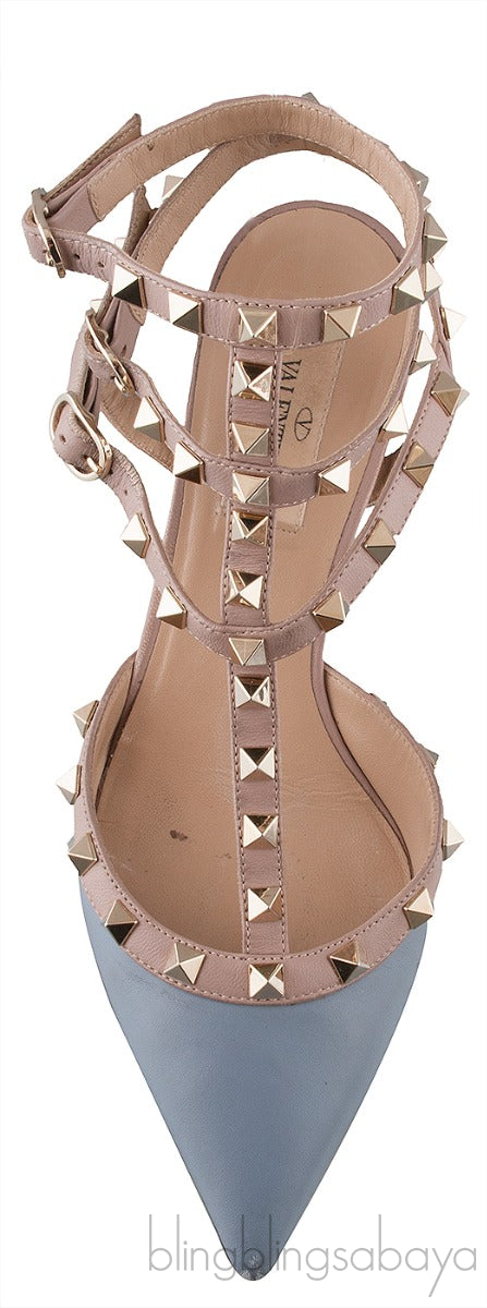 Blue Grey Nude Slingback