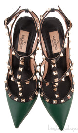 Emerald Green Matte Rockstud Heels
