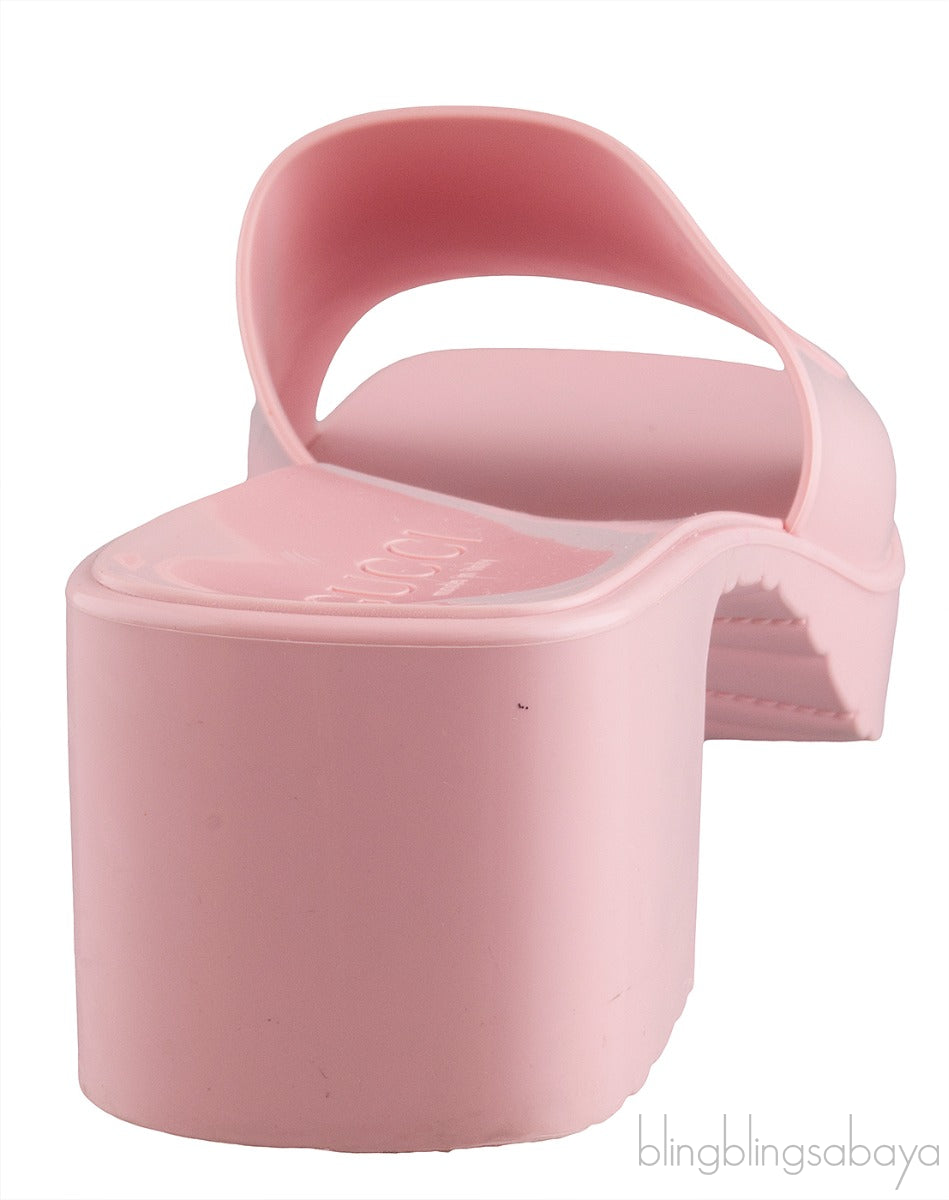 Pastel Pink Rubber Slide Sandals