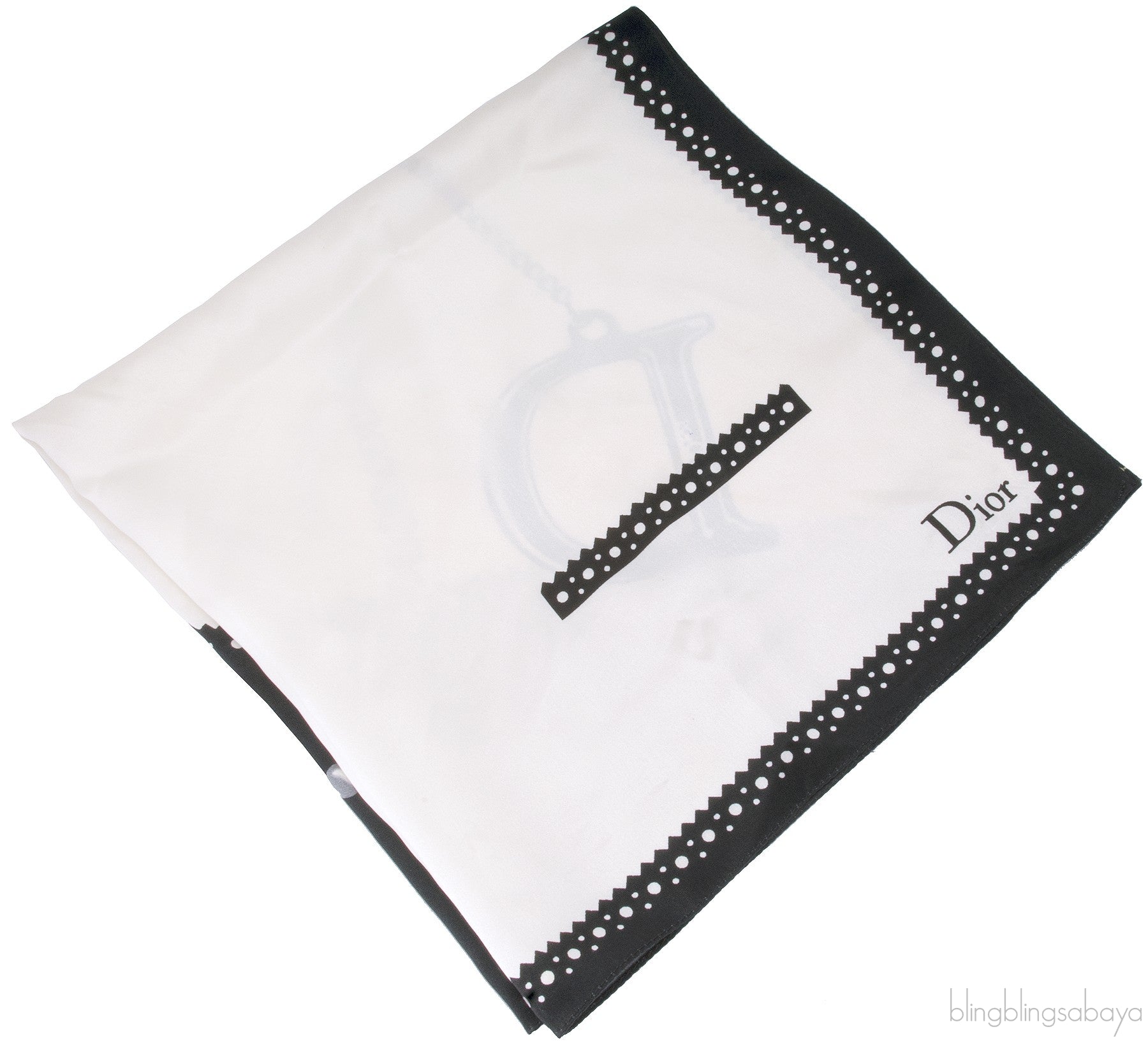White Printed Trimmed Scarf