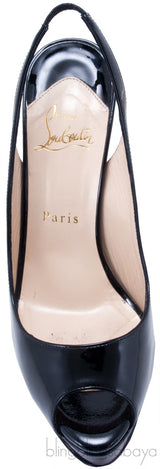 Lady Peep Sling Patent Pump