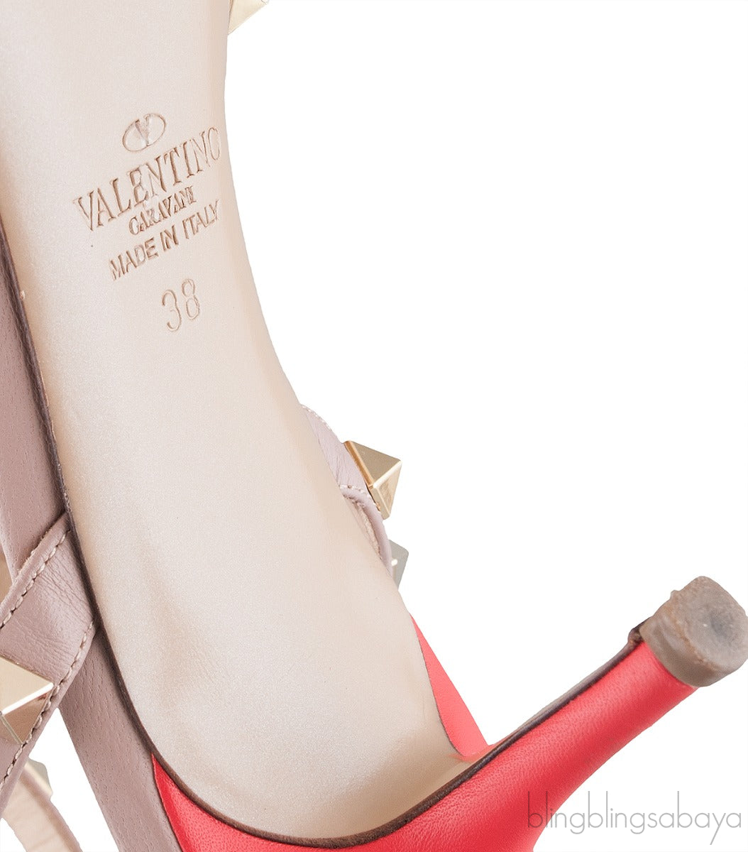 Rockstud Coral Nude Slingback