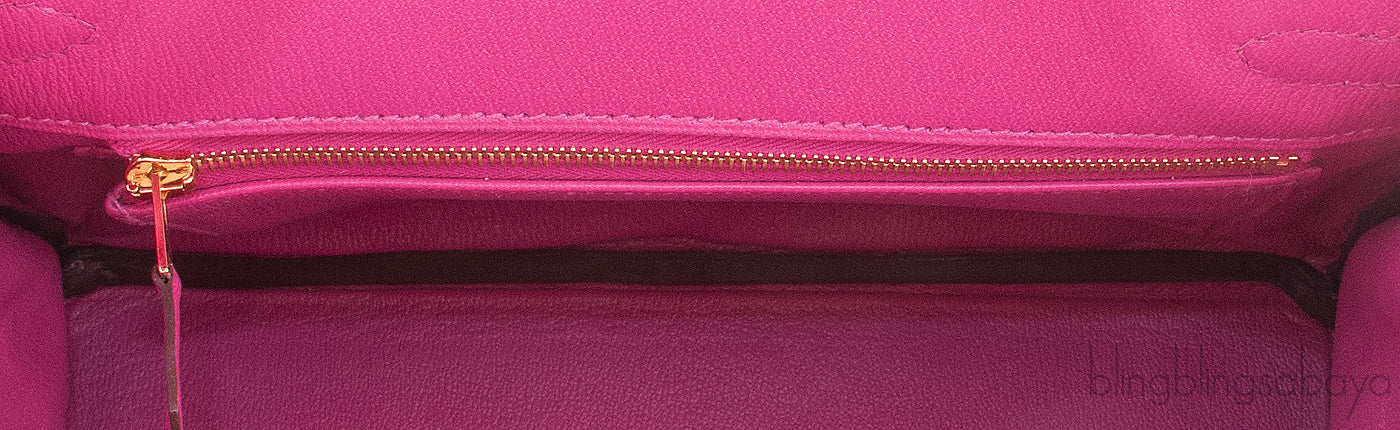 Birkin 25 Rose Sheherazade Crocodile
