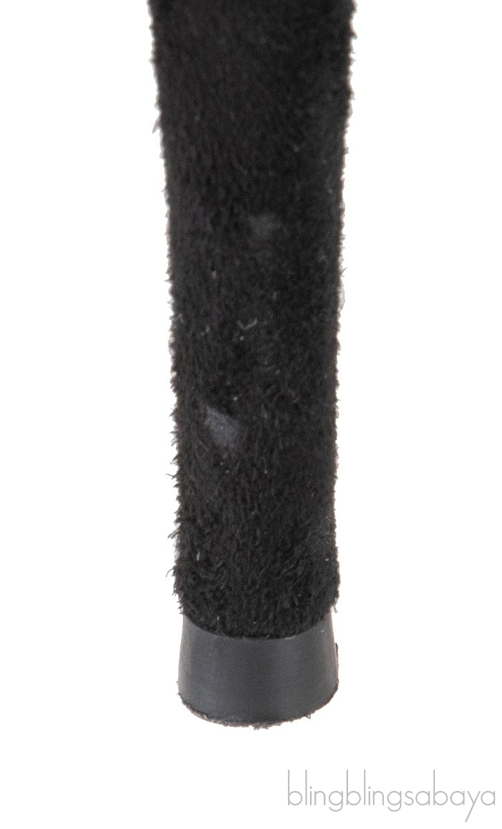 Black Knitted Pointed Toe Ankle Boots