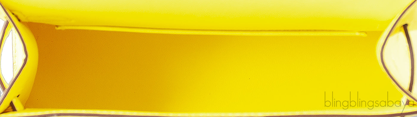 Kelly 20 Mini II Sellier Jaune Citron Ostrich PHW