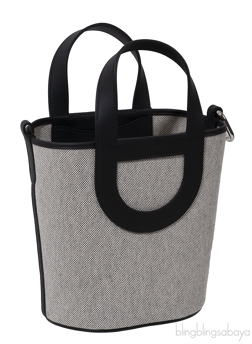 In-the-Loop 18 Ecru/Black Canvas & Black Swift Leather PHW
