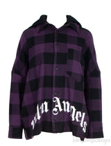 Palm Angels Purple Check Print Hoodie