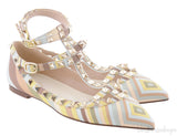 Rockstud Multi-color Leather Flats