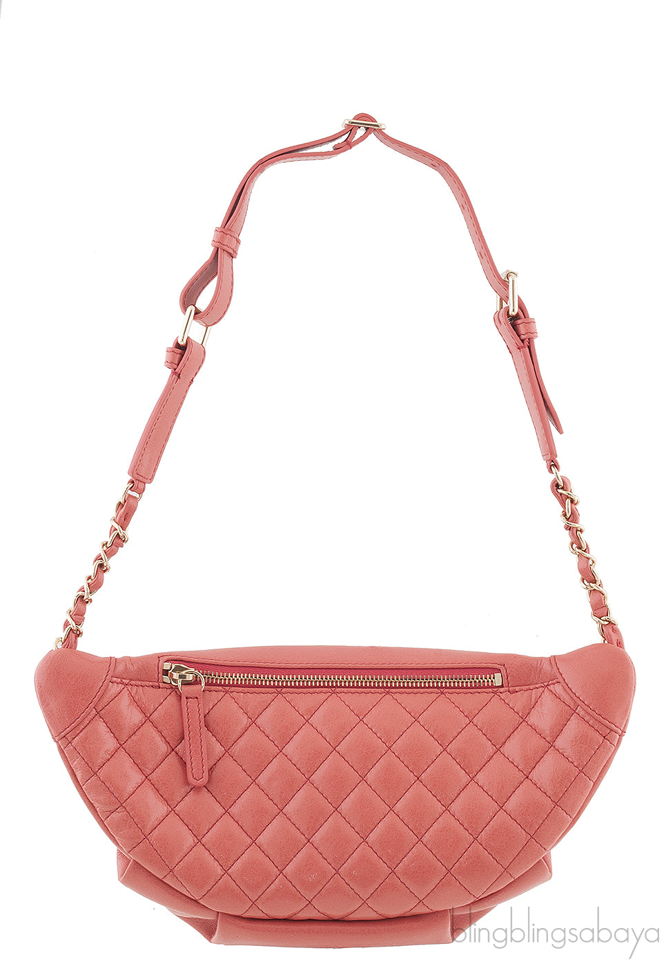 Fanny Pack Pink Lambskin Waist Belt Bag