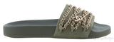 Olive Green Chain Slip-on Sandals